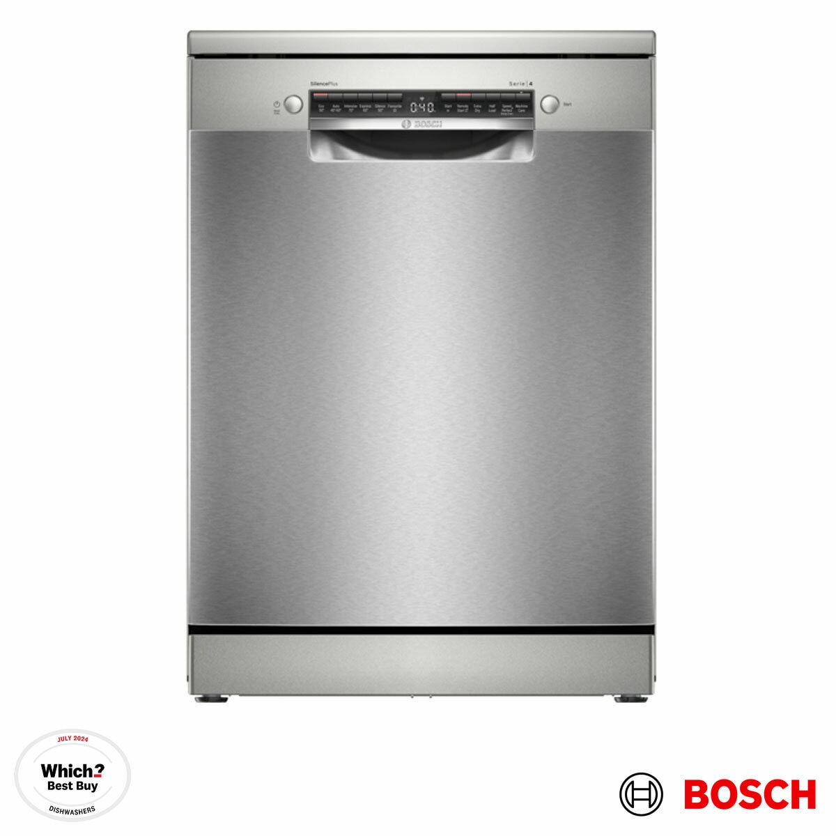 Bosch Series 4 SMS4EMI06G 14 Place Setting Dishwasher, B Rated in Inox