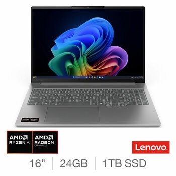 Lenovo IdeaPad Pro 5, Copilot+ PC, AMD Ryzen AI 5, 24GB RAM, 1TB SSD, 16 Inch Laptop, 83JN0023UK