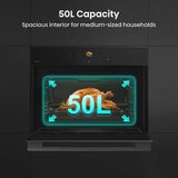 Hisense Hi8 BlackLine BIM4AH8UKWF Built In Electric Single Oven with Microwave, in Jet Black
