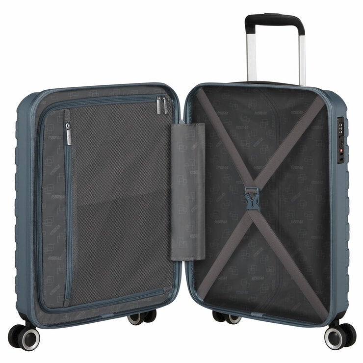 American Tourister 3pc Luggage Set Spinner Case In Storm Blue