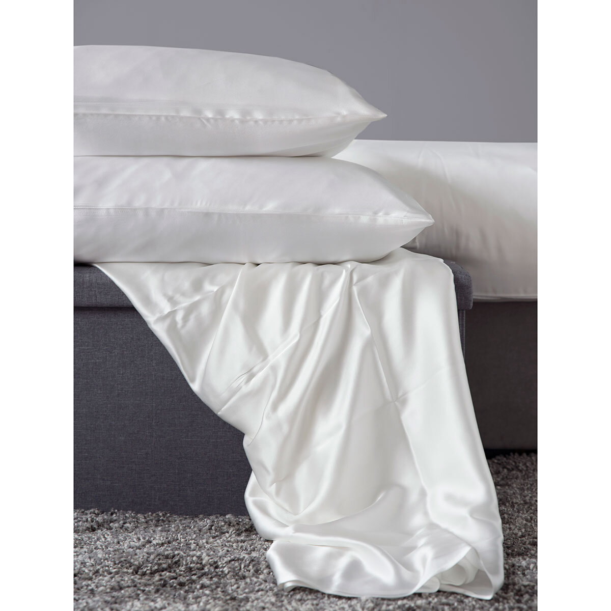 mulberry silk fitted sheet in ivory