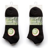 Glenmuir Men's 2 x 3 Pack Bamboo Cushioned Trainer Socks in Black, Size 7-11