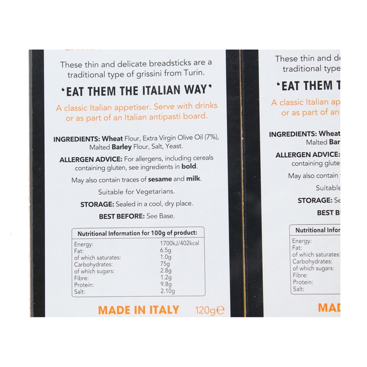 Crosta & Mollica Torinesi Classic Breadsticks, 4 x 120g