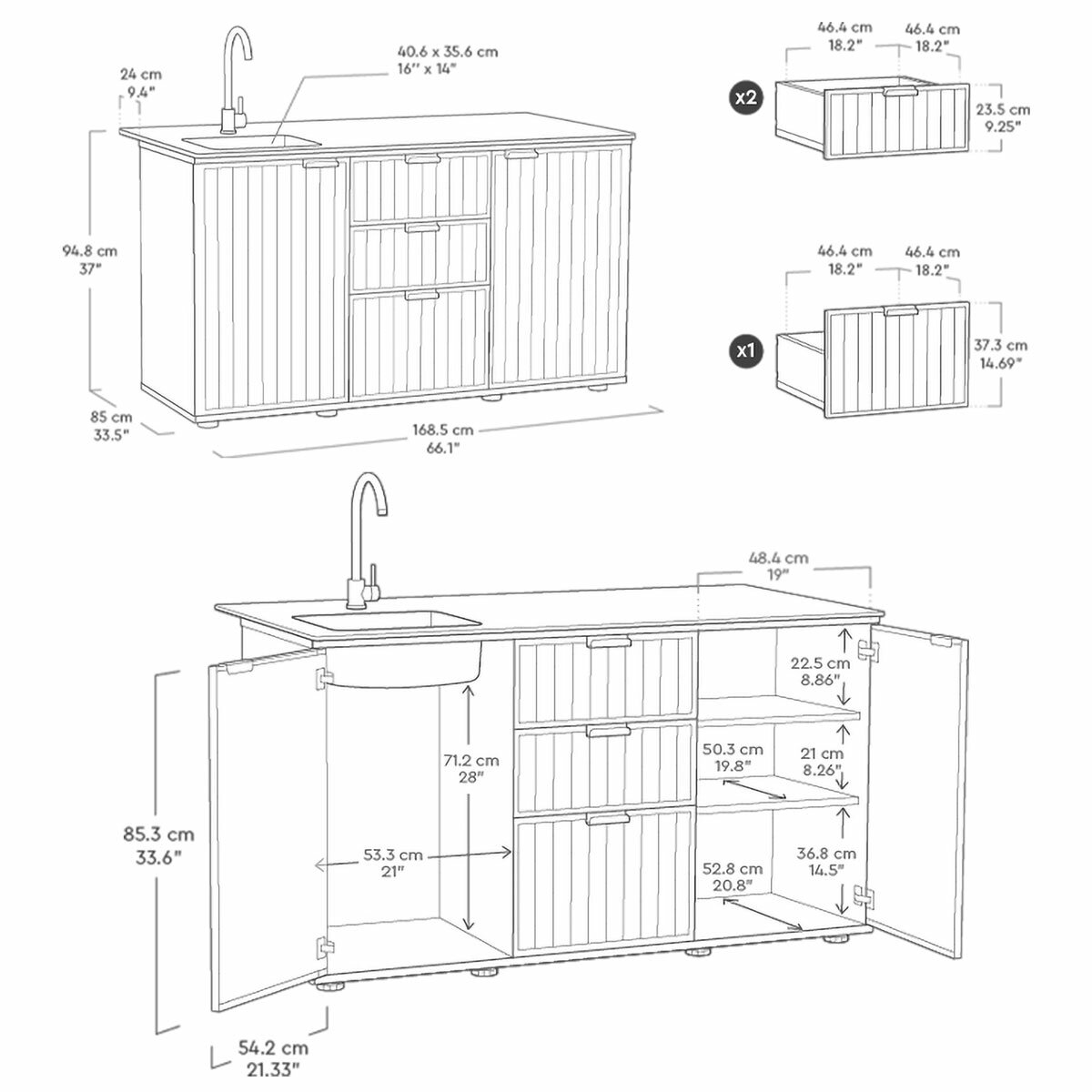 Keter Compact Outdoor Garden Kitchen