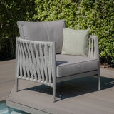 Maze Milan 4 Piece Deep Seating Patio Set in Cool Linen