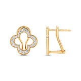 0.60ctw Round Brilliant Cut Diamond Earrings, 14ct Yellow Gold