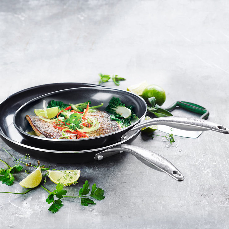 GreenPan Black Diamond Ceramic Nonstick Frying Pans, 2 Pack Costco UK