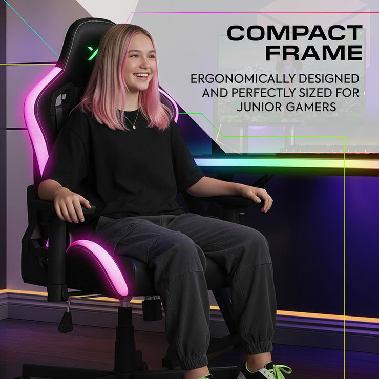 X Rocker Opal RGB Junior Gaming Chair with LED Lights