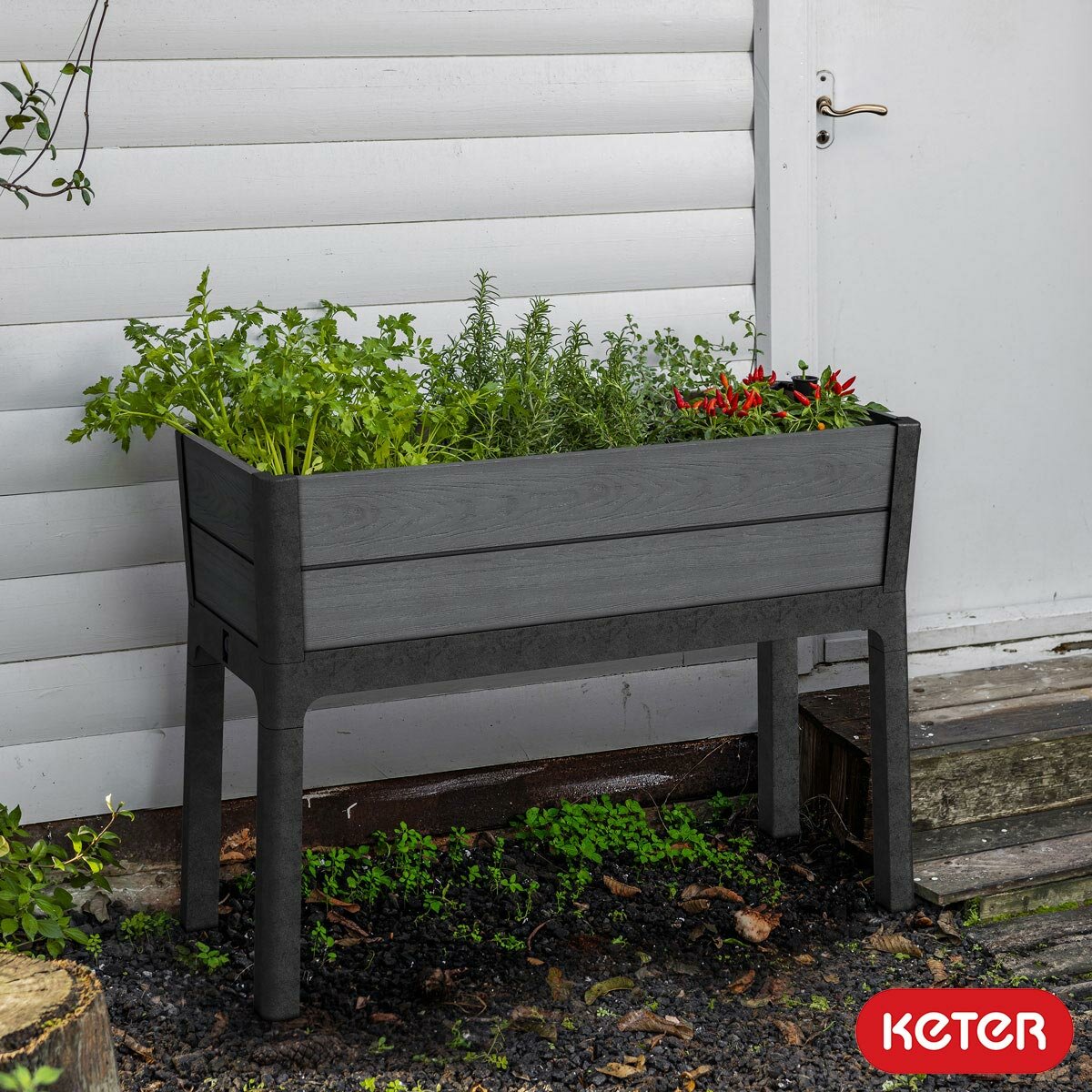 Keter Cortina 1.1m Raised Garden Bed with Self-Watering System Keter Cortina 1.1m Raised Garden Bed with Self-Watering System