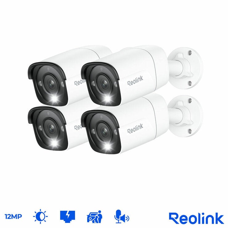Reolink 12MP (4K+) UHD NVR PoE Bullet Add-on Cam 4 Pack Reolink 12MP (4K+) UHD NVR PoE Bullet Add-on Cam 4 Pack