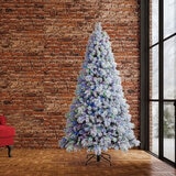 7.5 ft (2.3m) Pre-Lit GLITTER FLOCKED Artificial Christmas Tree with 1,150 Color-Changing Micro Twinkle LED Lights