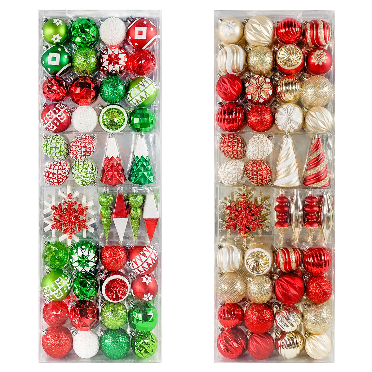 Buy 52 Piece Ornaments in Green or Gold Combined Image at Costco.co.uk