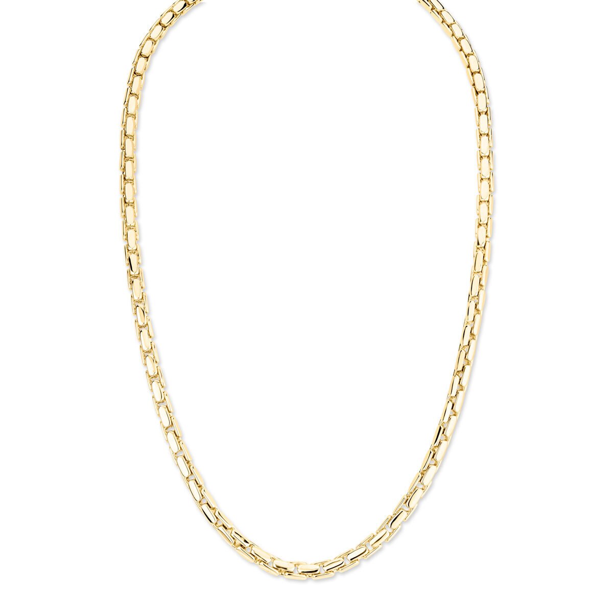14ct Yellow Gold Rectangle Interlocking Necklace