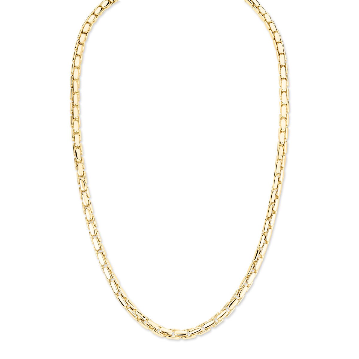 14ct Yellow Gold Rectangle Interlocking Necklace