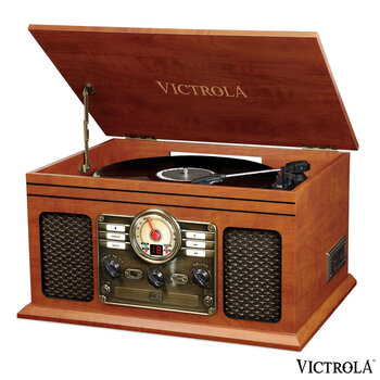 Victrola Hawthorne VTA-200B-MAH-EU Turntable Record player with 3 Speed Turntable in Mahogany