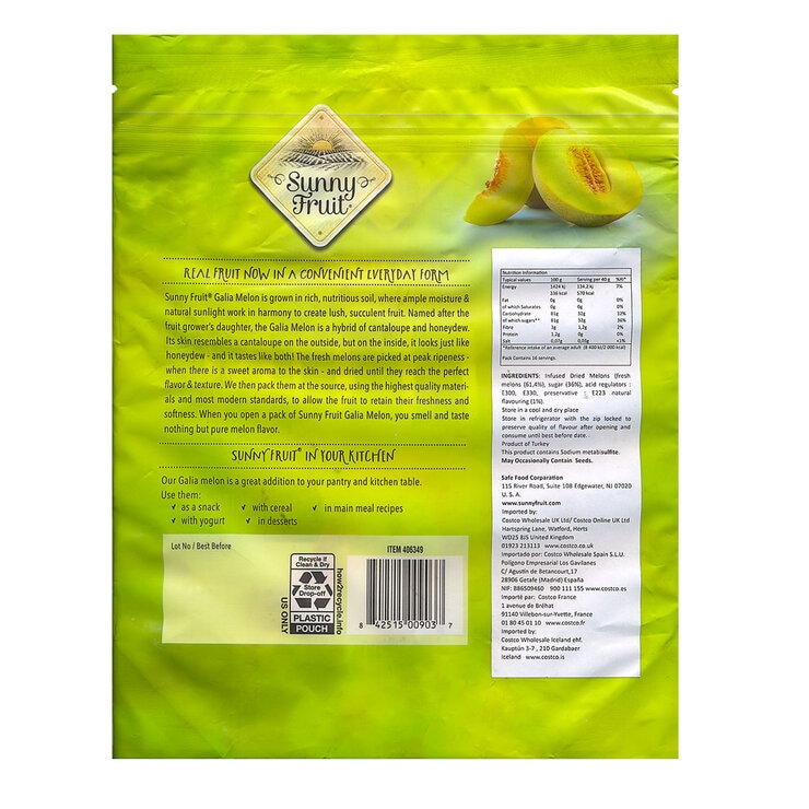 Sunny Fruit Dried Melon, 624g Sunny Fruit Dried Melon, 624g