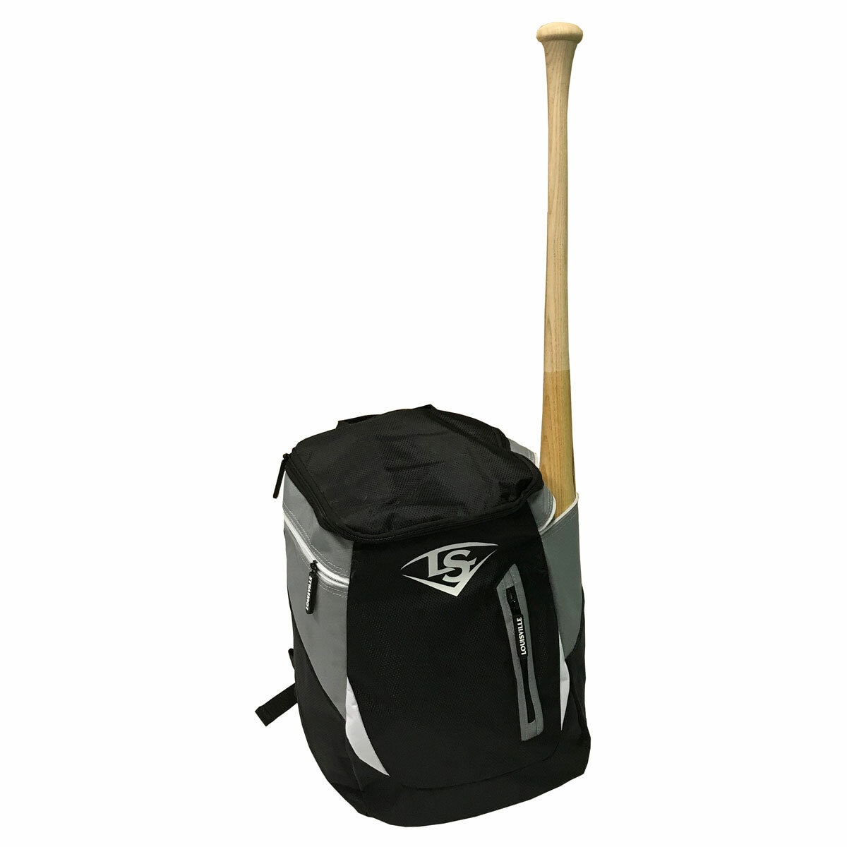 Studio image of the stick bag and baseball bat Studio image of the stick bag and baseball bat
