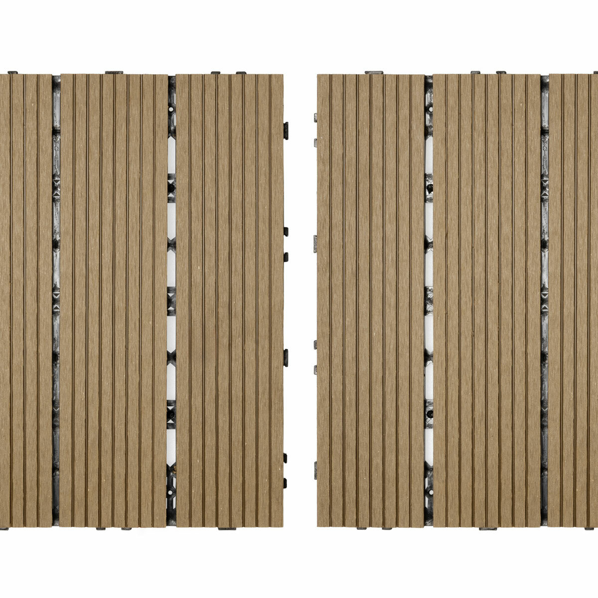 Golden Select Light Brown WPC Deck Tiles - 0.72m² Per Pack Golden Select Light Brown WPC Deck Tiles - 0.72m² Per Pack