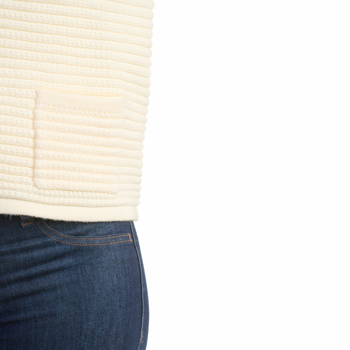 Hilary Radley Textured Knit Jacket in Cream