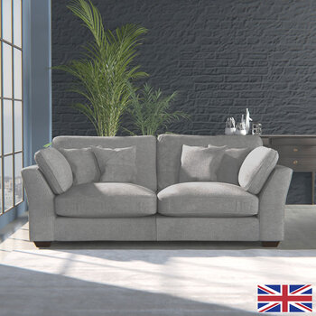 Selsey Grey Fabric 3 Seater Sofa