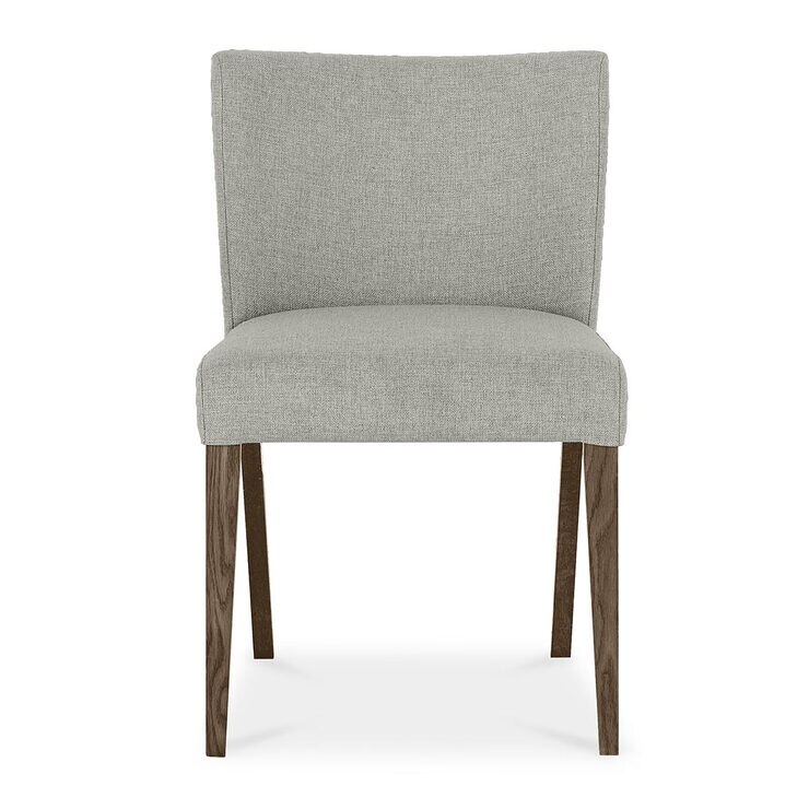 Bentley Designs Milan Low Back Grey Upholstered Dining Chairs, 2 Pack