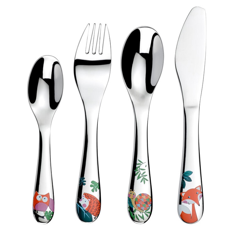 Arthur Price Woodland Children's Stainless Steel 4 Piece Cutlery Set