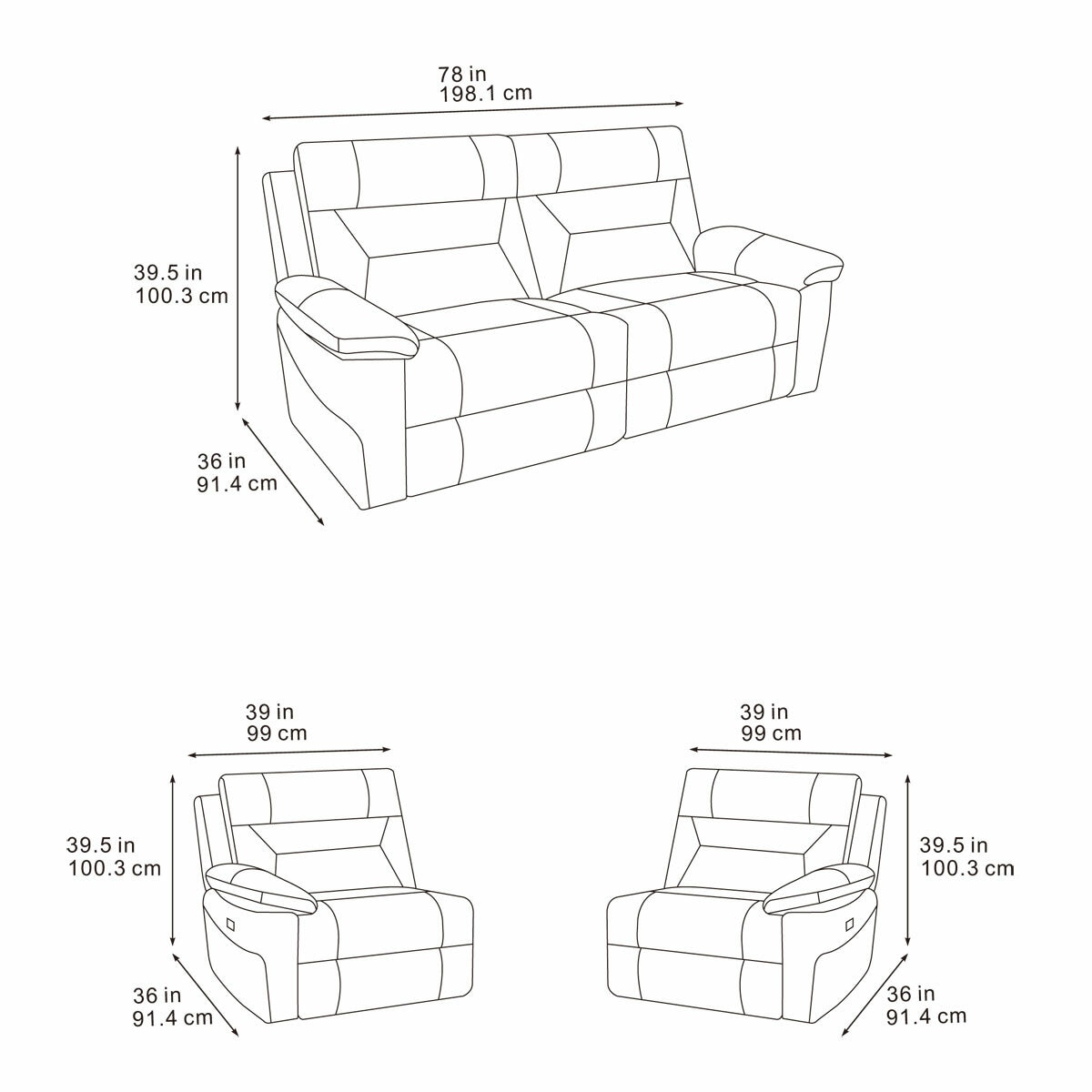 Lucca Grey Fabric Power Reclining Large 2 Seater Sofa Lucca Grey Fabric Power Reclining Large 2 Seater Sofa