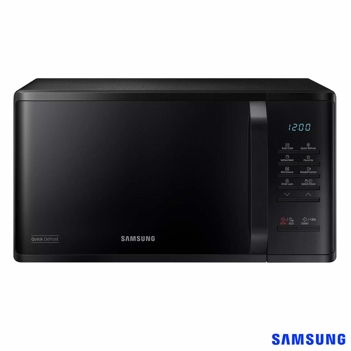 Front Profile of Samsung MS23K3513AK 23 Litre Solo Microwave in Black