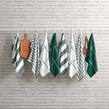 Caro Home Kitchen Towels 8 Pack in 3 Colours, 45 x 71 cm