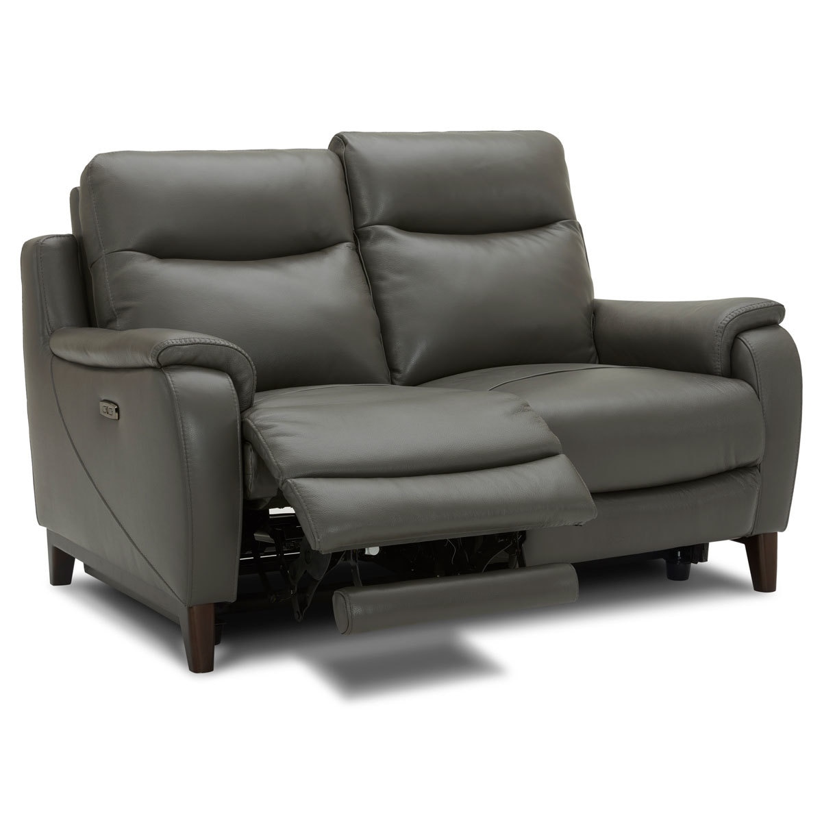 Gilman Creek Barrett 2 Seater Grey Leather Power Reclining Sofa with Power Headrests | Costco UK