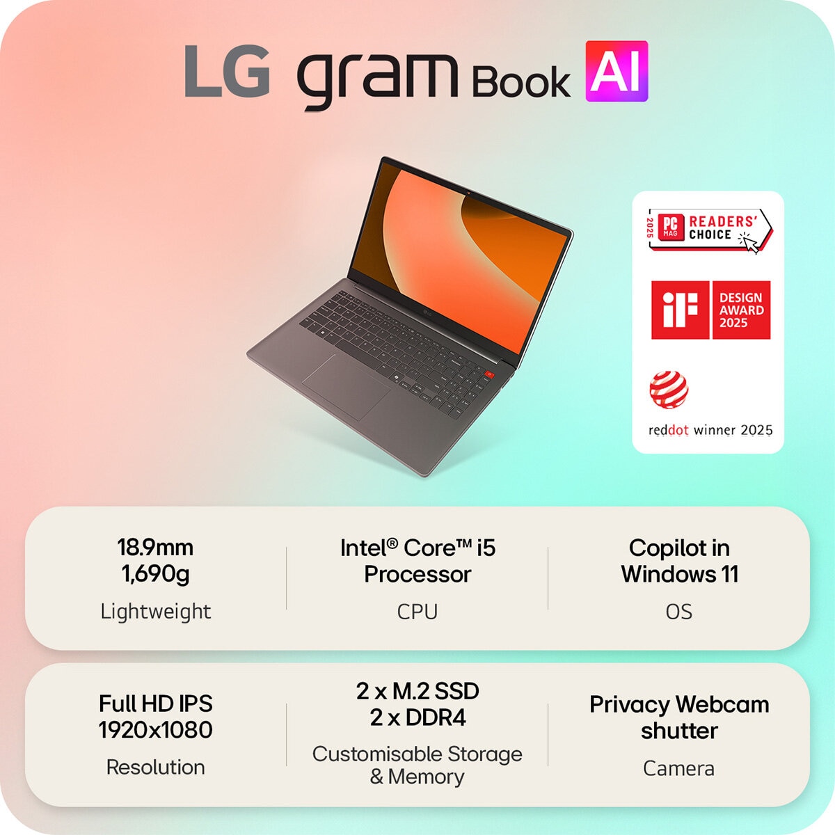 LG gram Book, Intel Core i5, 16GB RAM, 512GB SSD, 15.6 Inch Laptop, 15U50T-G.AA56A1 LG gram Book, Intel Core i5, 16GB RAM, 512GB SSD, 15.6 Inch Laptop, 15U50T-G.AA56A1
