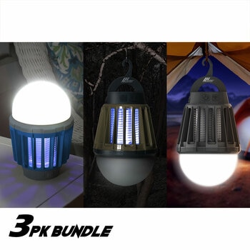 Wisely Rechargeable Mosquito Zapper & Lantern (3 Pack)