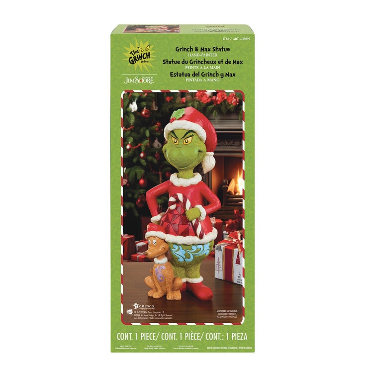 20 Inch (51cm) Grinch and Max Hand Painted Statue by Jim Shore