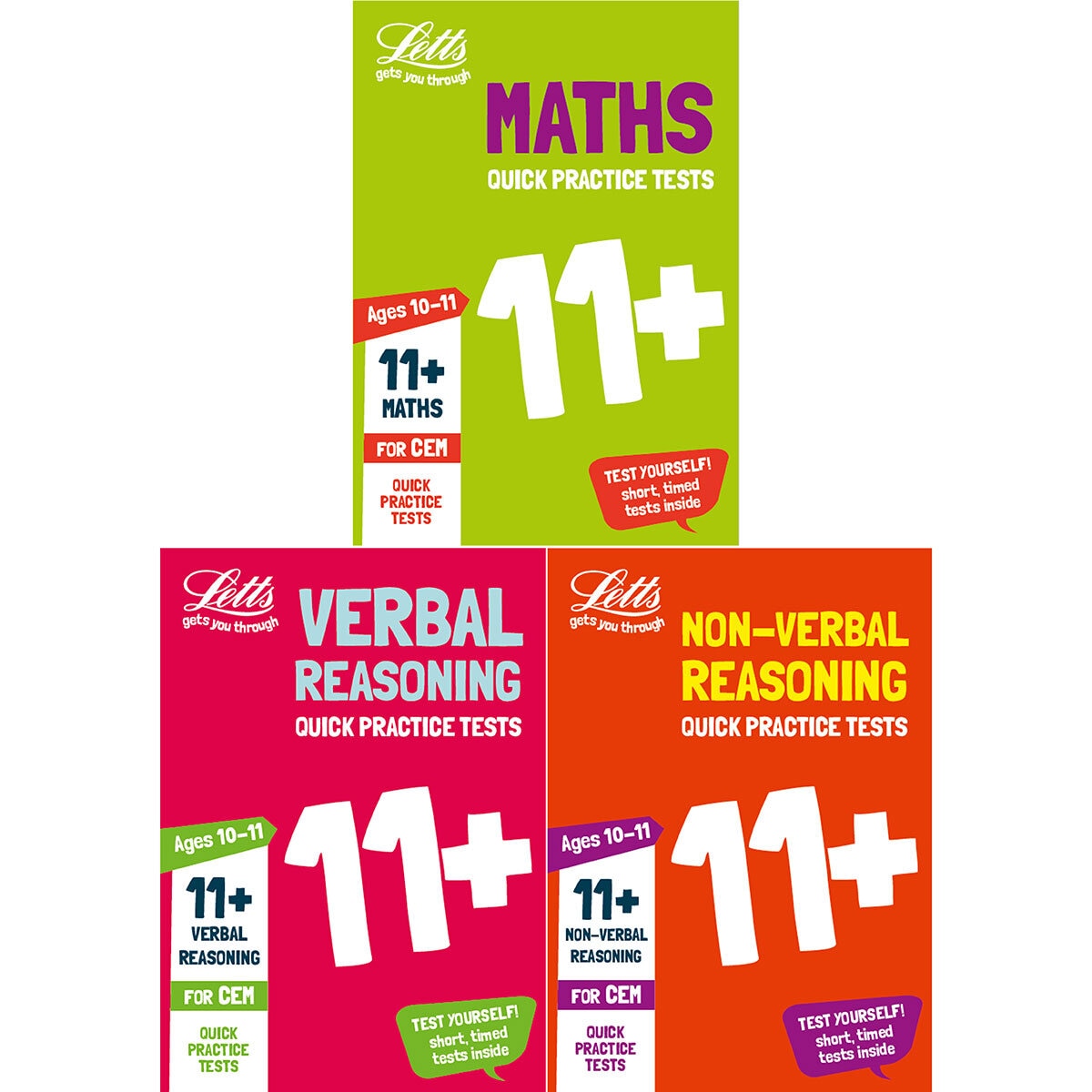 Letts 11+ 3 Book Pack in 2 Options