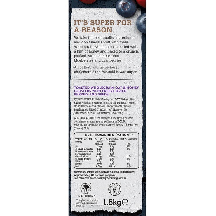 Jordans Super Berry Granola, 1.5kg Costco UK