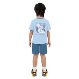 Skechers Kids Tee & Short 3 Piece Set in Blue