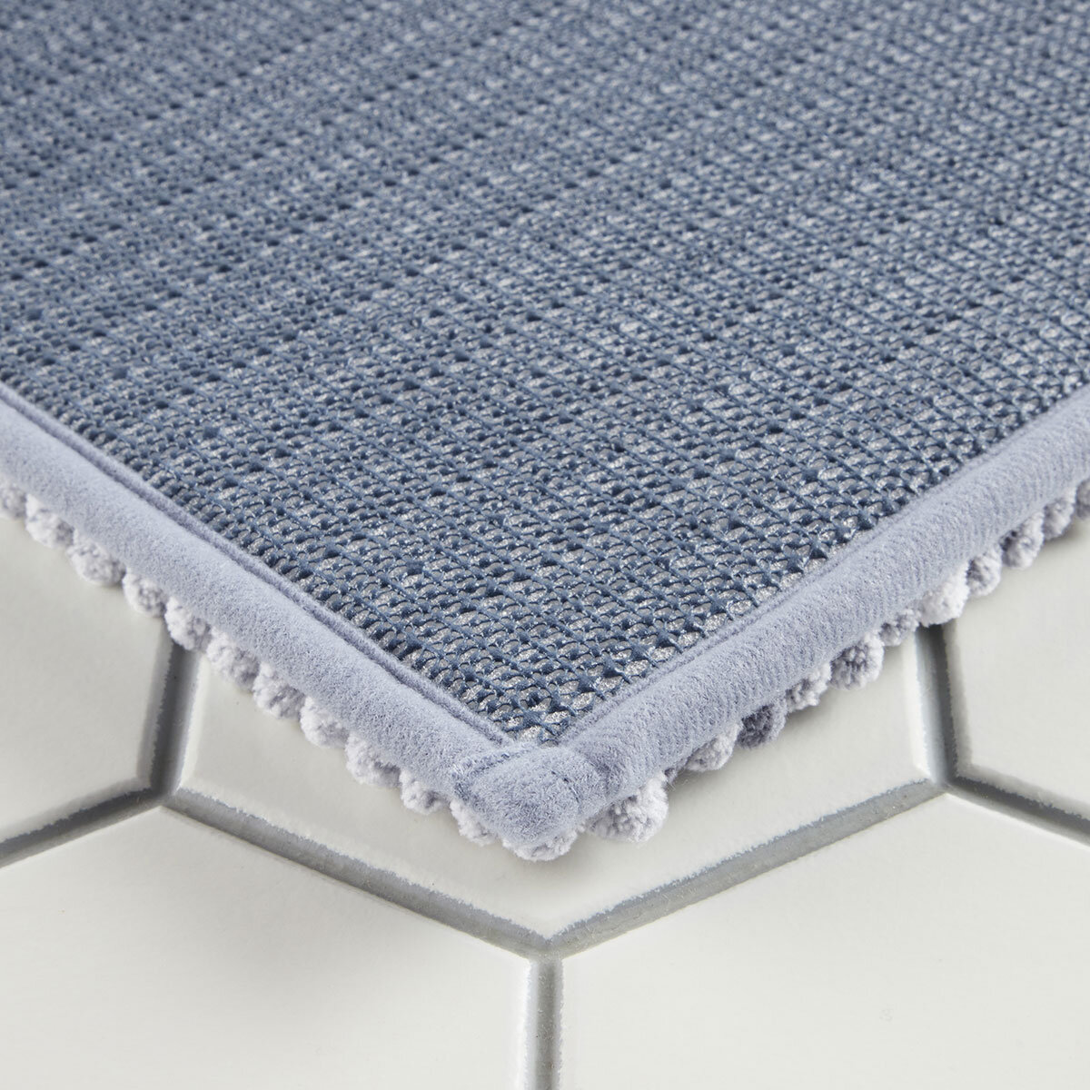 Nubby Bath Mat in Blue 55 x 91 cm