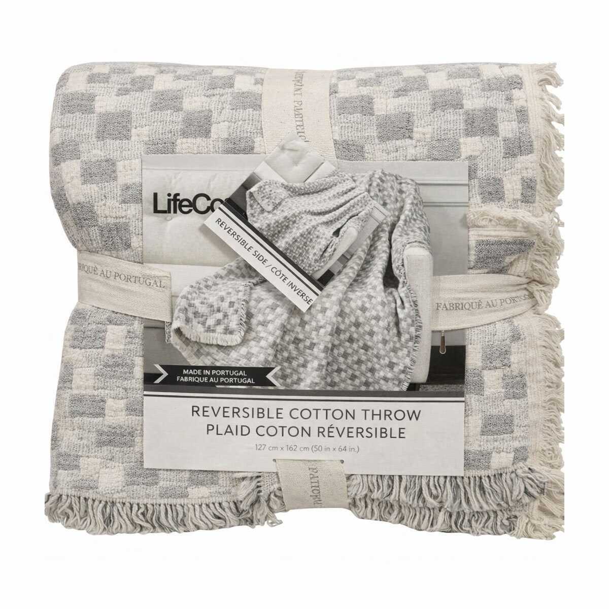 Life Comfort Reversible 100% Cotton Gauze Throw in 4 Colours, 127 x 162 cm