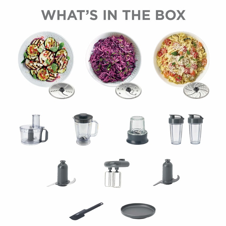 Kenwood Multipro Compact Plus Food Processor showing what's in the box