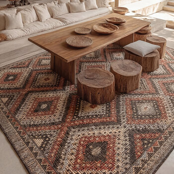 Concept Looms Sumac Brown Rust Indoor Outdoor Rug, in 3 Sizes