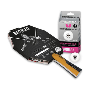 Butterfly Timo Boll Carbon Indoor Table Tennis Bat and Ball Set