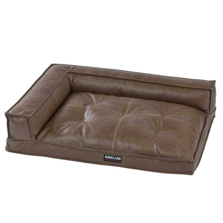 Kirkland Signature Medium Bolster Bed in Faux Leather, 28"x 36"x 9