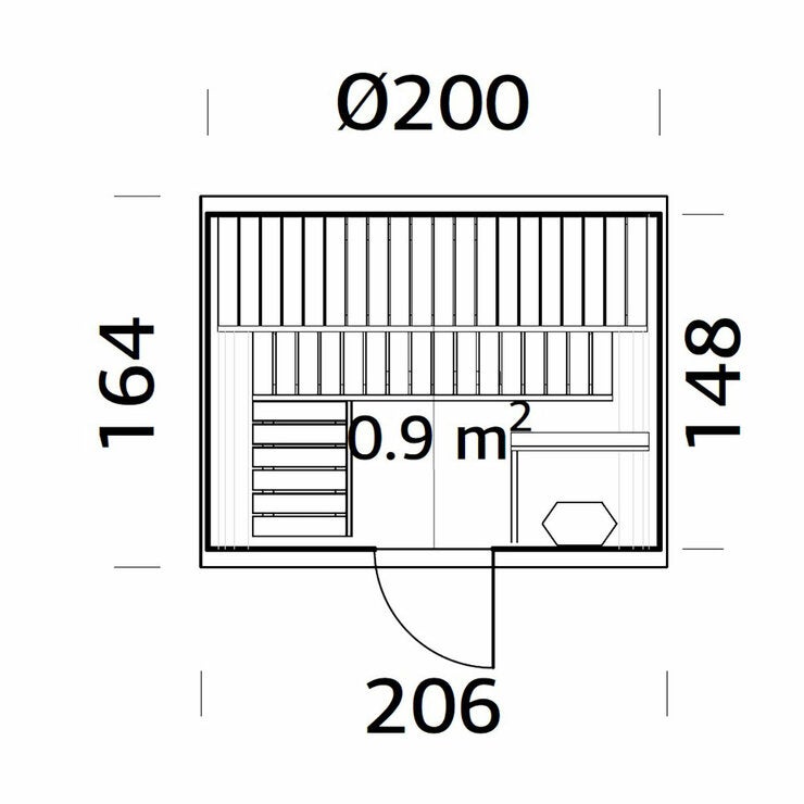 Barrel sauna 200x160 Barrel sauna 200x160
