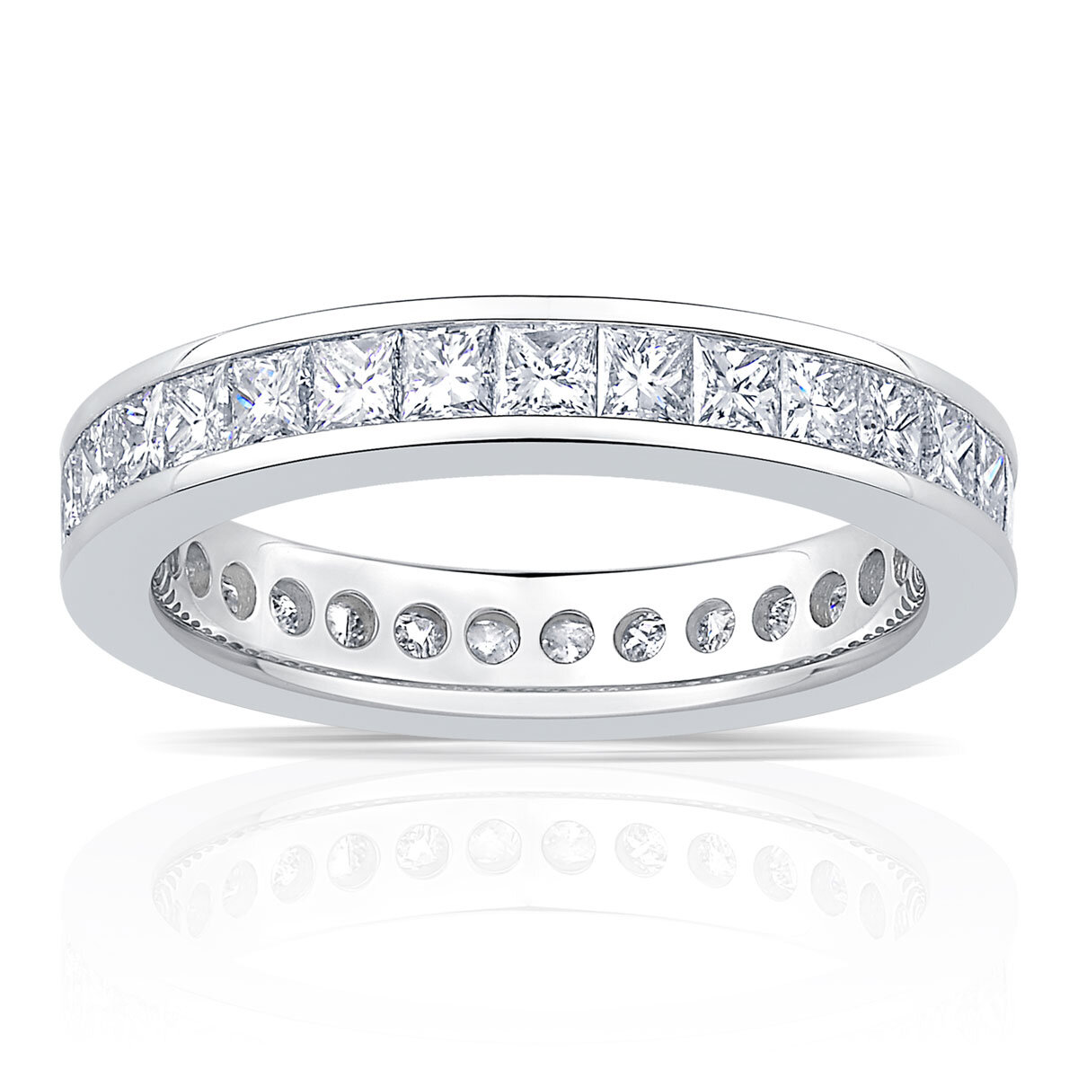 2.00ctw Princess Cut Channel Set Diamond Eternity Ring, Platinum