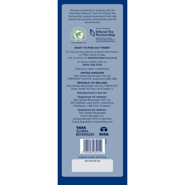 Tetley 1 Cup Tea Bags, 1100 Pack Costco UK