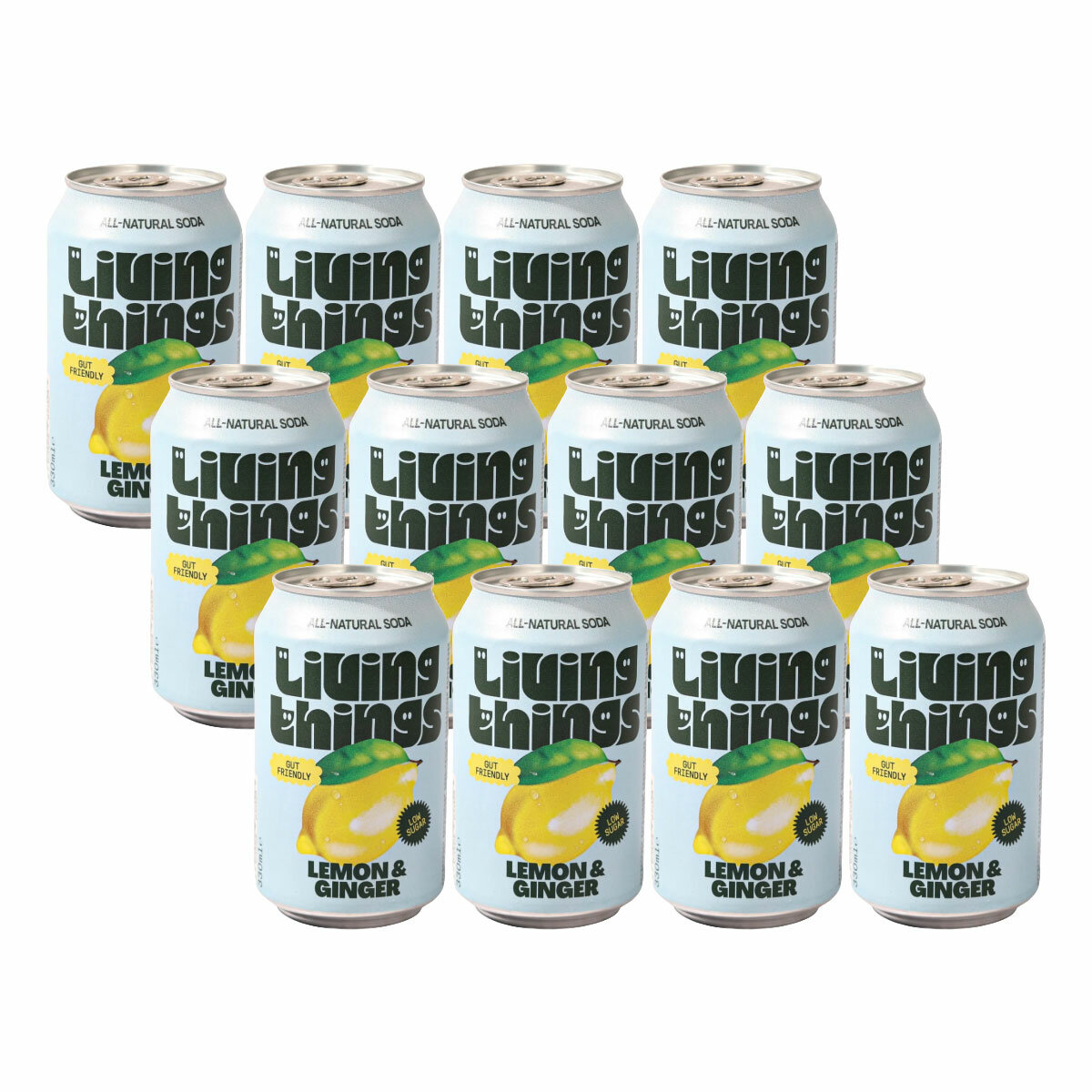 Living Things Lemon & Ginger Biotic Soda, 12 x 330ml Living Things Lemon & Ginger Biotic Soda, 12 x 330ml