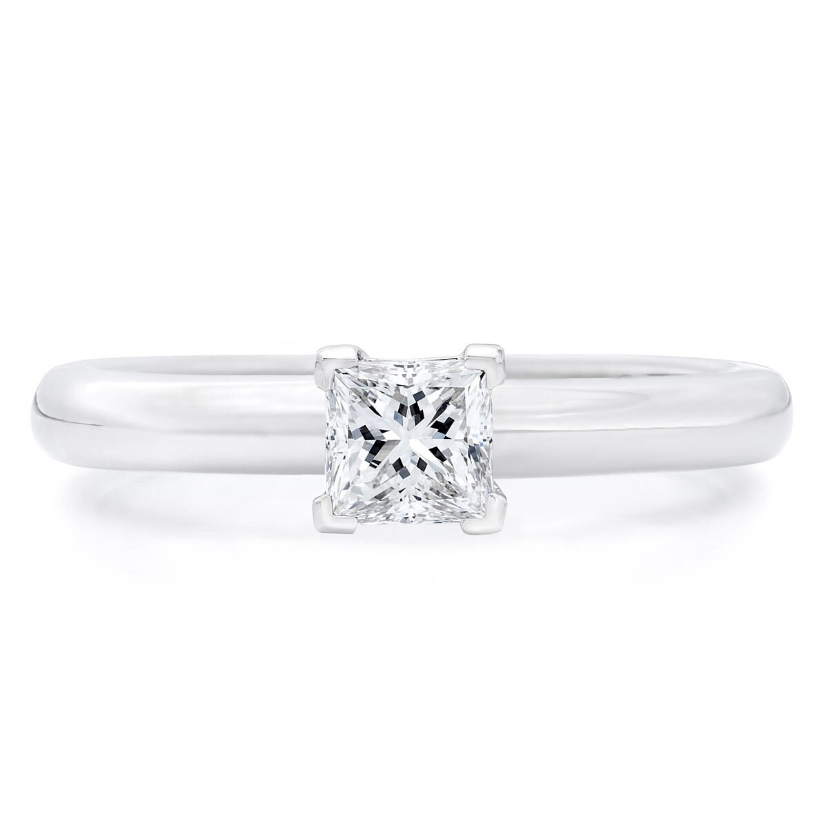 0.50ct Princess Cut Diamond Solitaire Ring, Platinum