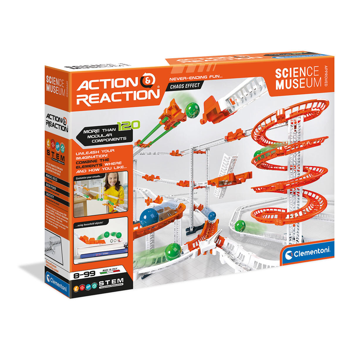 Buy Clementoni Action & Reaction Chaos Effect Marble Run Box Image at Costco.co.uk