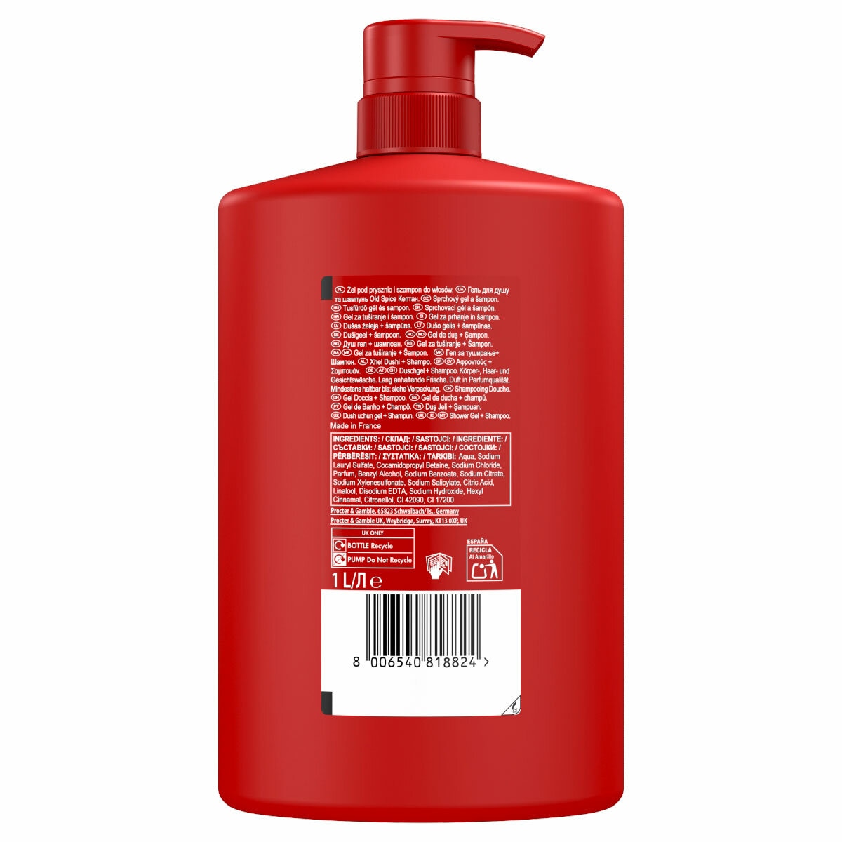 Old Spice Captain 3-in-1 Shower Gel 2 X 1L