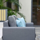 Maze Ethos 4 Piece Deep Seating Patio Set + 10 x 10ft Solar LED Cantilever Umbrella with Base (in Grey)